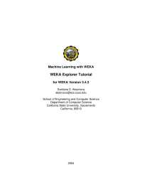 Weka explorer tutorial reference