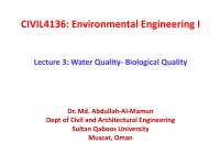 Lecture 3 water quality biological
