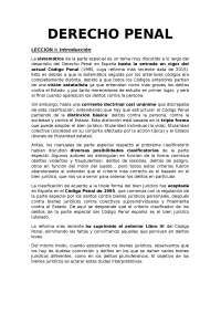 DERECHO PENAL II - TEMA 1 - Apuntes de Derecho Penal - Docsity