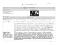 Character Profile Template - Lecture Notes | EDUC 604
