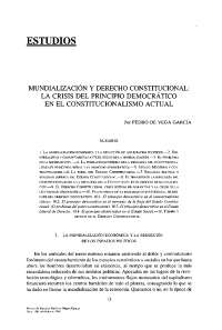 La crisis del principio democrático en el constitucionalismo actual ...