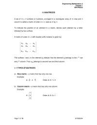 Chapter 1 matrices - Docsity