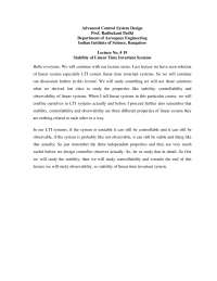 Stability of Linear Time Invariant Systems