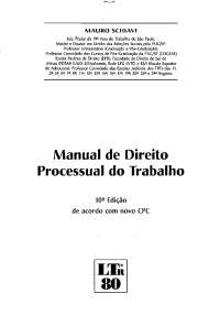 Manual de Direito Processual do Trabalho - Mauro Schiavi - 2016