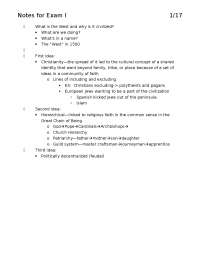 Study Guide for Exam 1 - History of Western Civilization | HIST 1003 ...