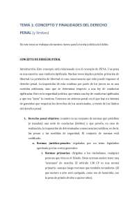 Derecho penal, apuntes clase Tema 1 - Apuntes de Derecho Penal - Docsity