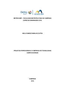 Projetos ferroviários e o emprego de tecnologias computacionais.