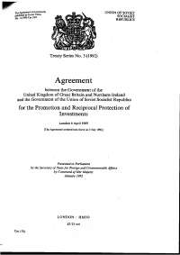 UK-USSR Investment Agreement (1992) - Prof. Hinojosa Martínez