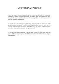 Redacción ingles -                               MY PERSONAL PROFILE