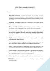 Vocabulario Economía - Apuntes de Econometría - Docsity