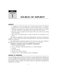 sorces of impurities
