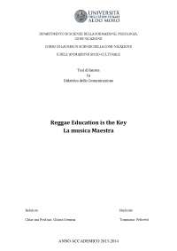 Tesi musica reggae di Tommaso Felicetti