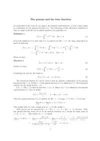 Gamma and beta function | Thesis Mathematics | Docsity