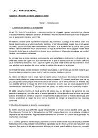 Procesall penal tema 1 - Apuntes de Derecho Procesal Penal - Docsity