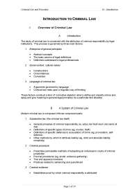 Study notes on introduction to criminal law - Docsity