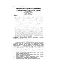 Women Entrepreneurship in Bangladesh