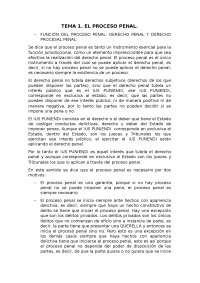 TEMA 1. EL PROCESO PENAL - Apuntes de Derecho Procesal Penal - Docsity