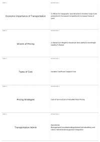 Exam 1 - Transportation Operations | SCM 373 - Logistics & Transportation Mgt