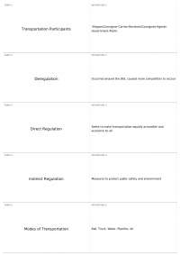 Exam 1 - Transportation Infrastructure | SCM 373 - Logistics & Transportation Mgt