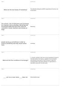 Exam 1, part 1 | MKT 3401 - PRIN OF MARKETING - Docsity