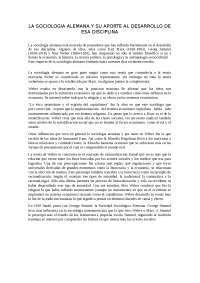 LA SOCIOLOGIA ALEMANA Y SU APORTE AL DESARROLLO DE ESA DISCIPLINA