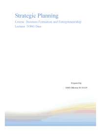 Strategic Plan of a business