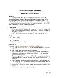 MOSFET Transistor Basics