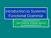 systematic functional analysis of grammer