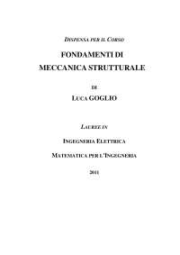 Fondamenti di meccanica strutturale - Goglio 