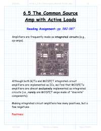 The common source Amp with Active Loads