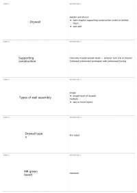 Drywall and Wall Assembly: Terms and Definitions