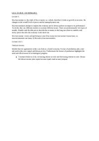 Introduction to Macroeconomics: Lecture Summary