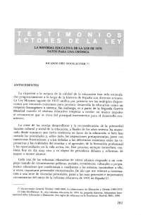 La Reforma Educativa en España: Experiencias Personales y Contexto Histórico