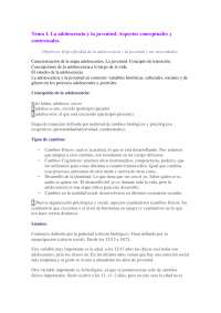 La adolescencia y la juventud. Aspectos conceptuales y contextuales