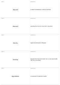 List of Complex Words and Their Definitions