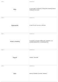 Term 1 Vocabulary List and Definitions