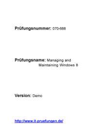 Prüfung Windows 8 70-688 fragen deutsch