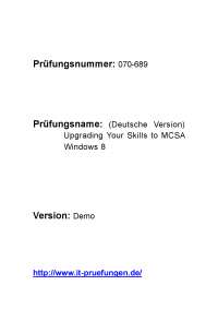 70-689 Zertifizierungsprüfung  deutsch