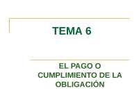 TEMA 6 EL PAGO O CUMPLIMIENTO DE LA OBLIGACIÓN - Apuntes de Derecho ...
