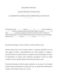 relazione di carattere deontologico sui doveri di lealtà e probità.