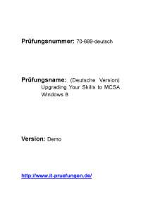 70-689-Deutsch Zertifizierungsprüfung