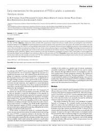 early iterventions fot the prevention of PTSD