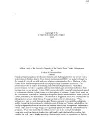 A Case Study of the Executive Capacity of the Puerto Rican Female Entrepreneur