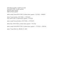SQL Query for Data Archiving and Data Cleaning in a Data Warehouse