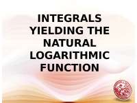 Integrals Yielding the Natural Logarithmic Function: A Comprehensive Guide with Exercises