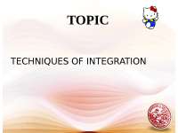 Techniques of Integration: A Comprehensive Guide with Examples