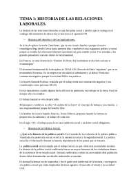 TEMA 1: HISTORIA DE LAS RELACIONES LABORALES La historia de las rel ...