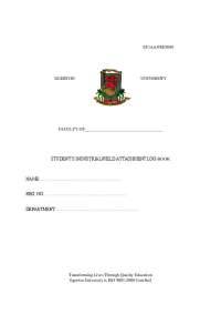 LOG BOOK FOR FIELD ATTACHMENT