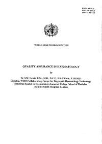 Quality control in hematology