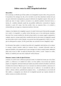 Tema 3 - Delitos contra la salud e integridad individual - Apuntes de ...